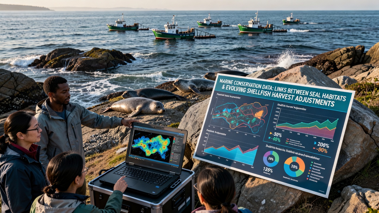 Shellfish harvesting vessels operating near monitored seal protection zones with updated boundary markers